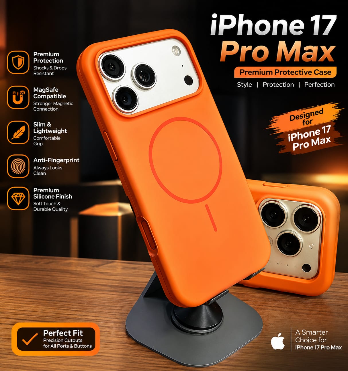 iphone 17 Pro Max Magsafe Silicone Back Cover