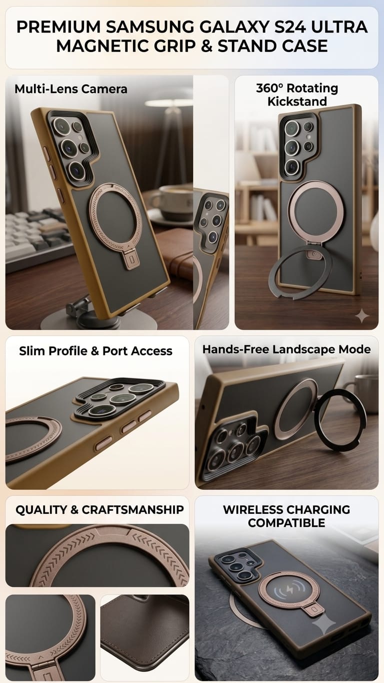 DDU MagSafe  Ring Stand Case for Samsung Galaxy S24 Ultra