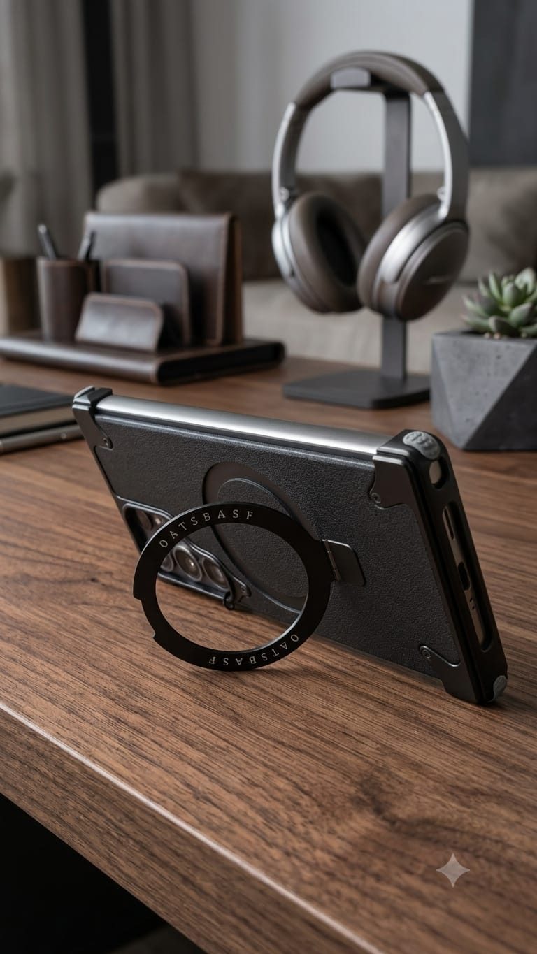 GATSBASE MagSafe Leather Kickstand Case for Samsung Galaxy S24 Ultra / S25 Ultra / S26 Ultra