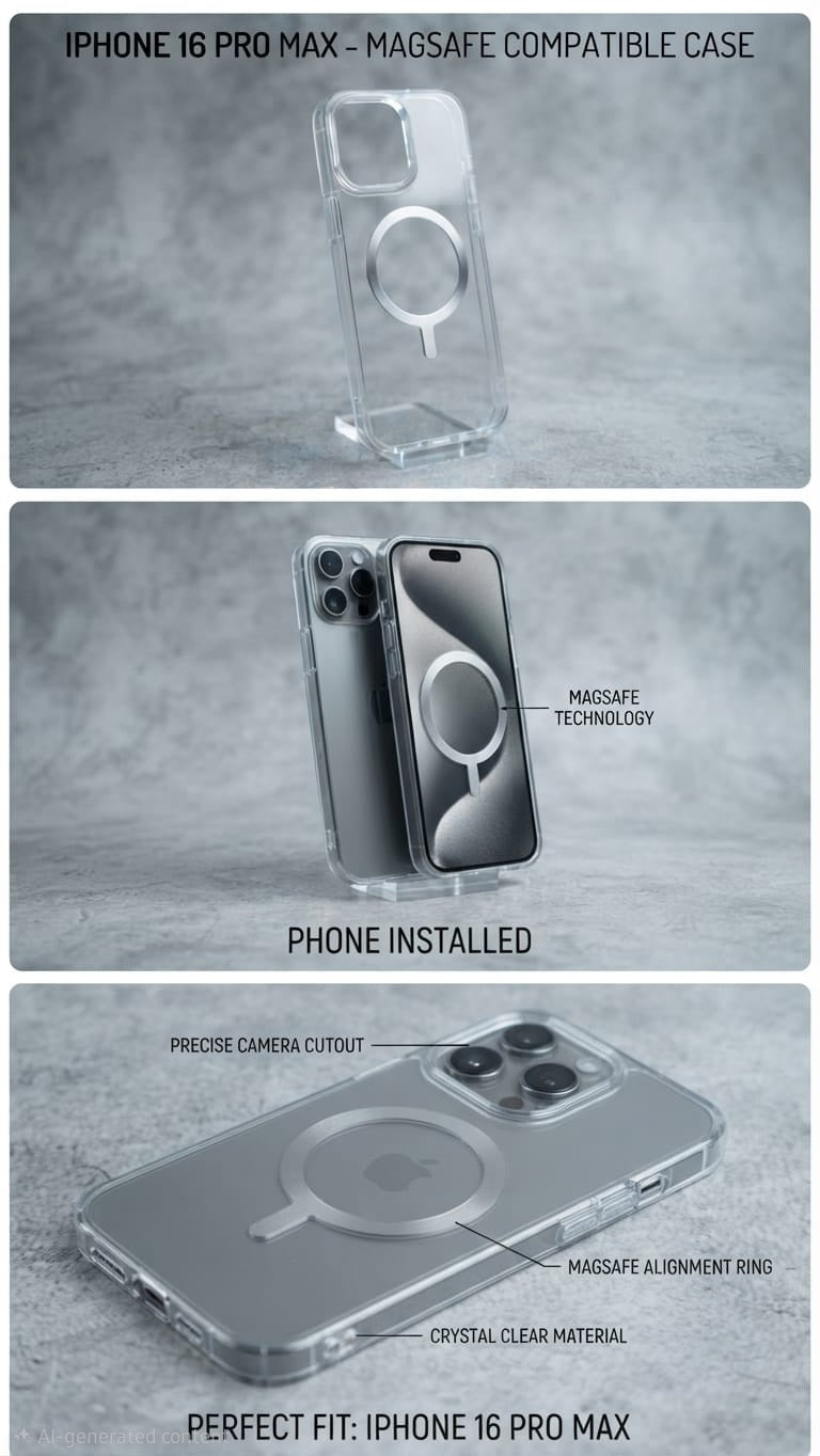 Apple iPhone 16 Pro Max Metal MagSafe Ring Back Cover