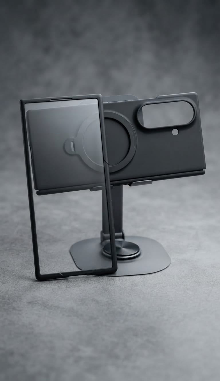 Samsung Galaxy Z Fold 8 Ultra 360 Polycarbonate Cover with Front Glass & MagSafe Kickstand Ring