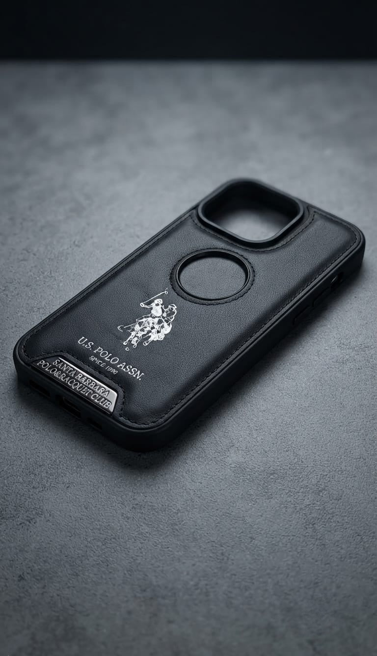 iPhone 15 Pro U.S. Polo Assn. MagSafe Leather Case with Kickstand