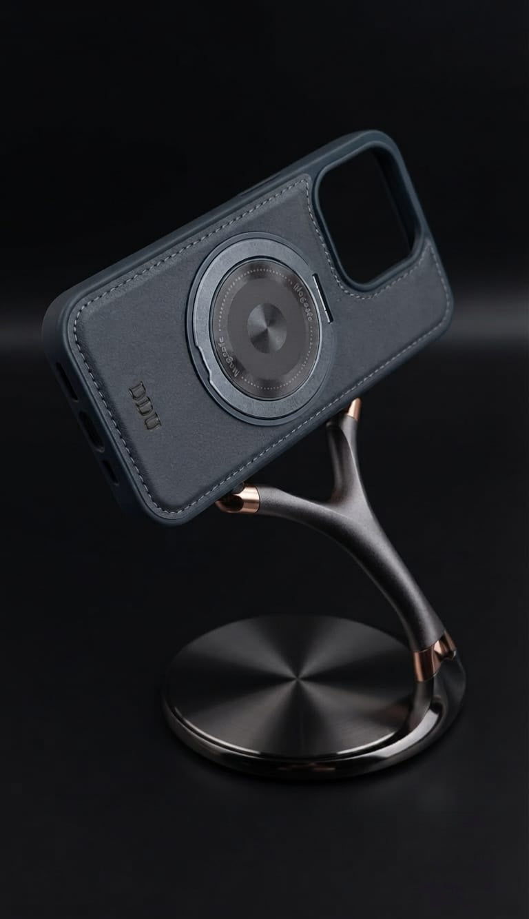 DDU iPhone 15 Pro MagSafe Leather Case multi-angle view