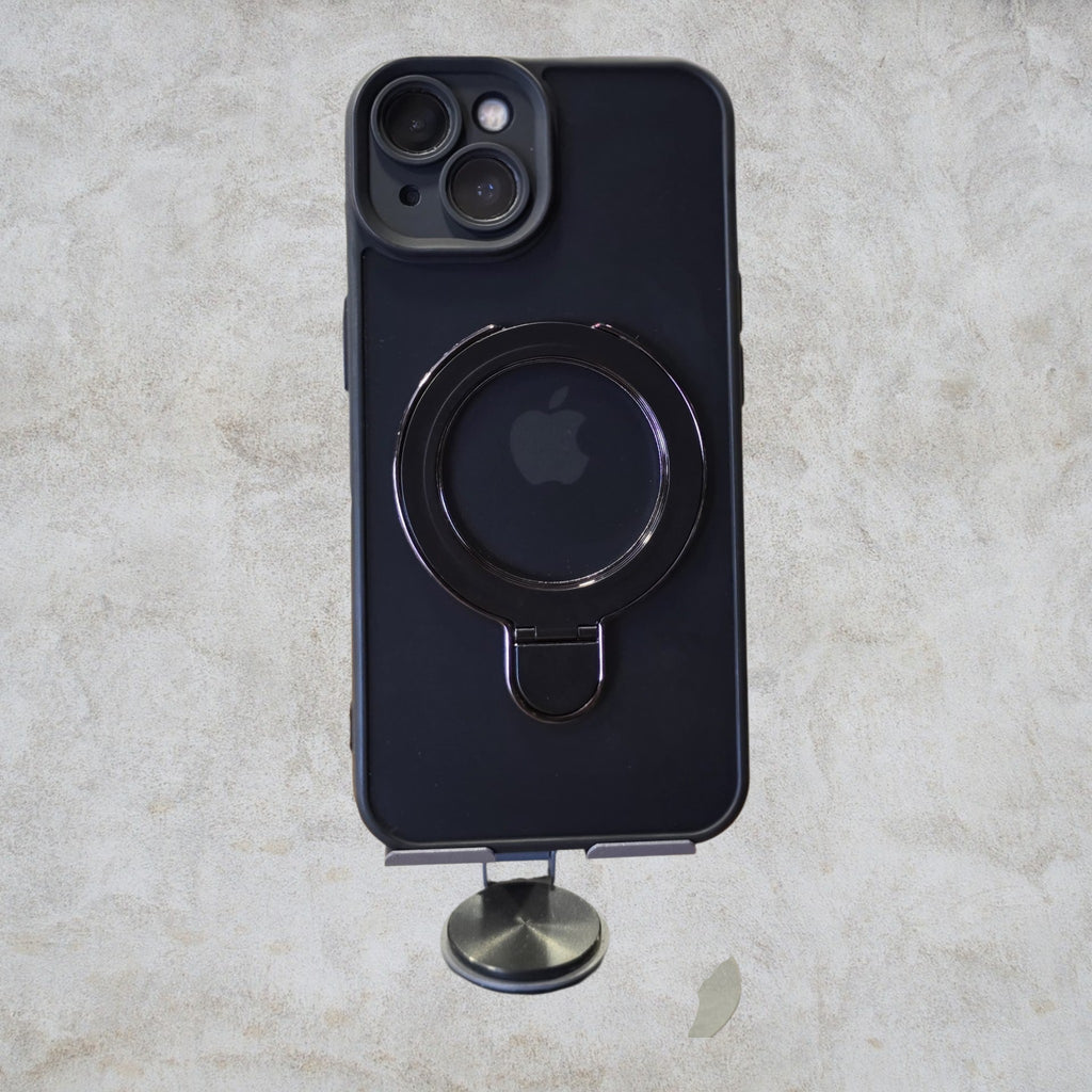 iPhone 13 / 13 Pro Smoke Back MagSafe Case with Metal Ring Stand