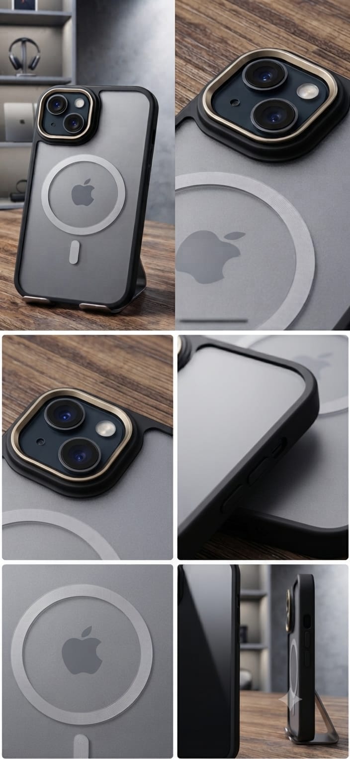 iPhone 13 Smoke Back MagSafe Case with Chrome Camera Ring