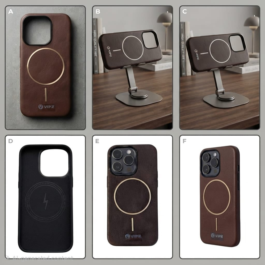 iPhone 13 Leather Case with Cloth Interior & Metal MagSafe