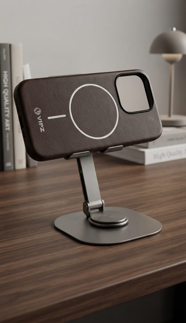 iPhone 13 Leather Case with Cloth Interior & Metal MagSafe