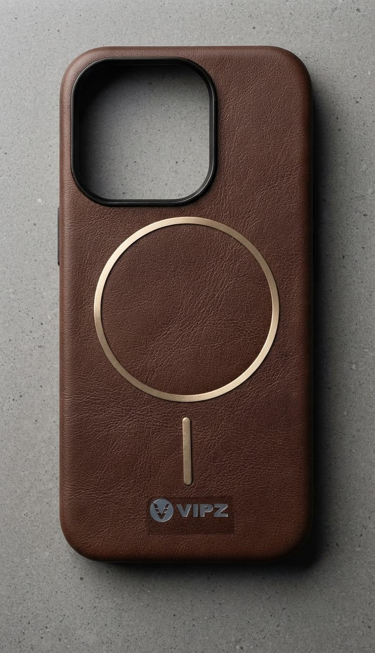 iPhone 13 Leather Case with Cloth Interior & Metal MagSafe