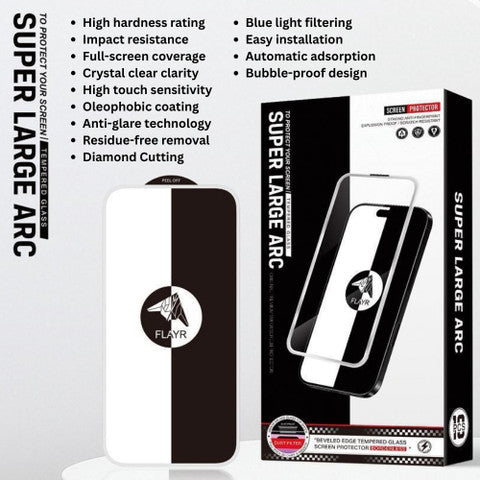 FLAYR Super Large Arc Tempered Glass - iPhone 18 Pro Max