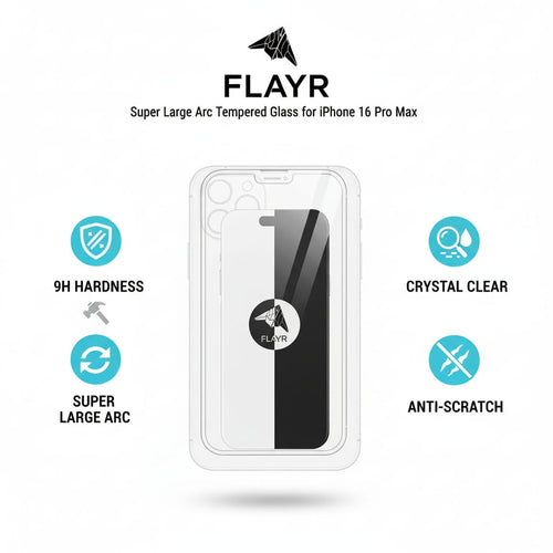 FLAYR Super Large Arc Border-Less Screen Protector - iPhone 17 / 17 Pro / 17 Pro Max