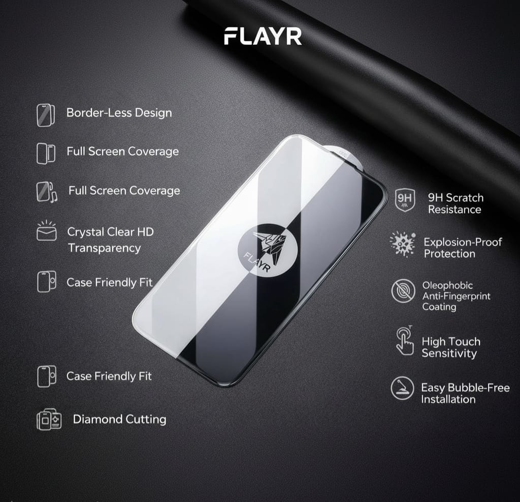 FLAYR Super Large Arc Tempered Glass - iPhone 18 Pro