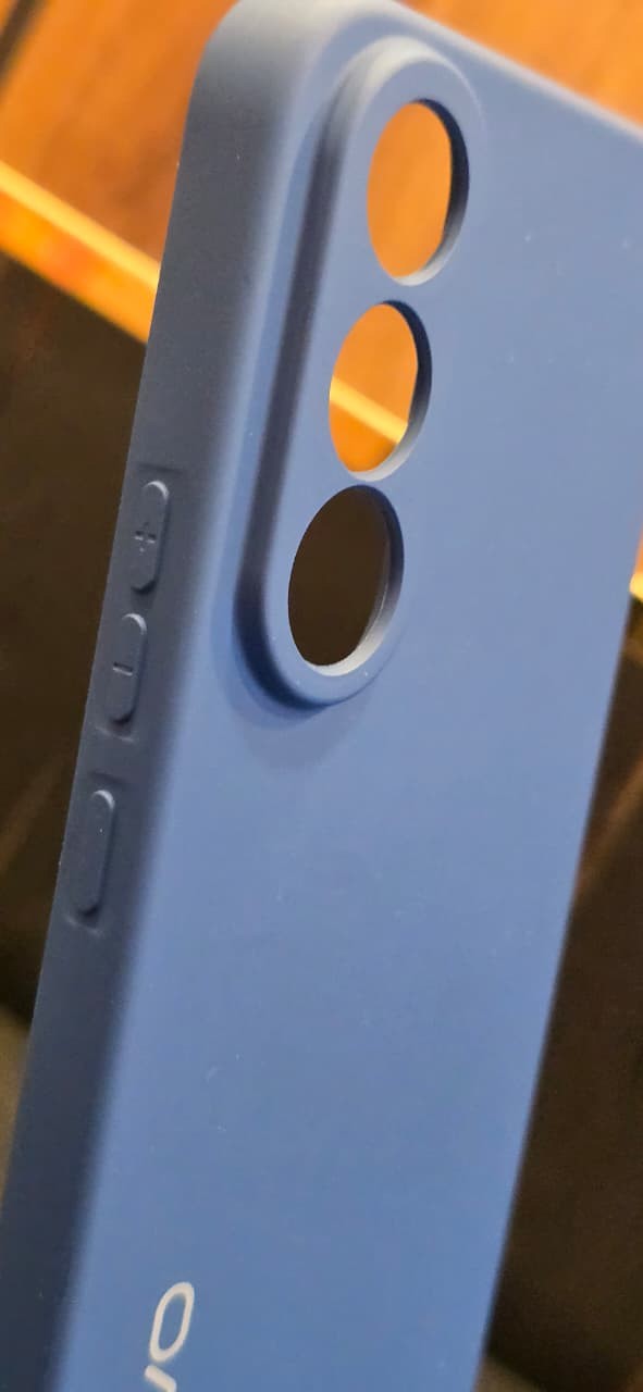 AMIRRS always trendy & tech blue silicone protective back cover for Vivo phone with raised camera lens protection