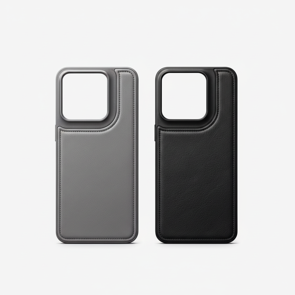 Moto Edge 70 Fusion & Moto Edge 70 Pro Leather-Texture Case | Black & Grey
