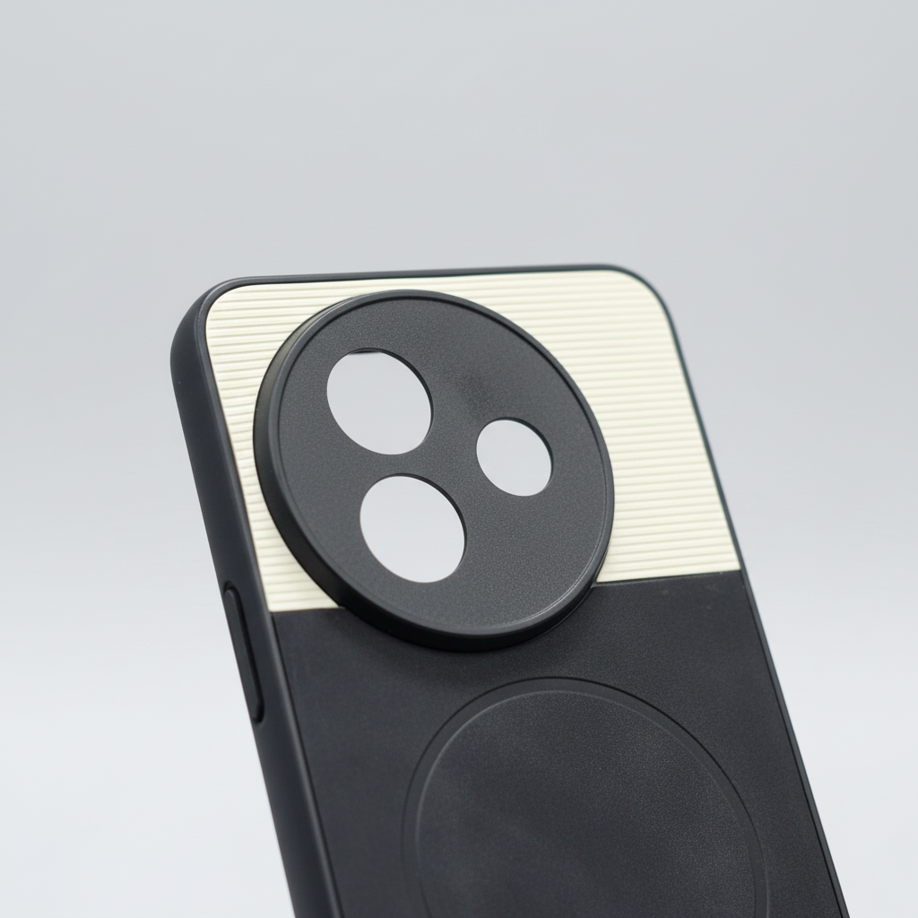 Vivo Y39 Two-Tone Circular-Ring Camera Back Case - Blue & Black