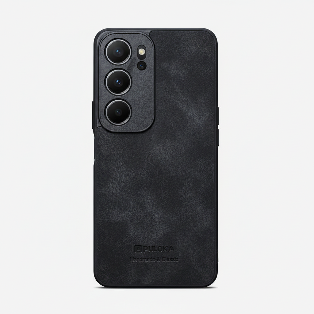 Vivo Y29 & Vivo Y19s Textured Camera Cutout Back Case - Brown & Black