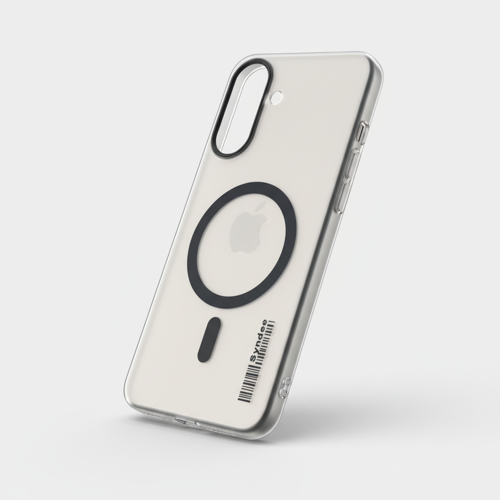 Samsung A57 Clear MagSafe-Style Phone Case - Black, Grey & Orange