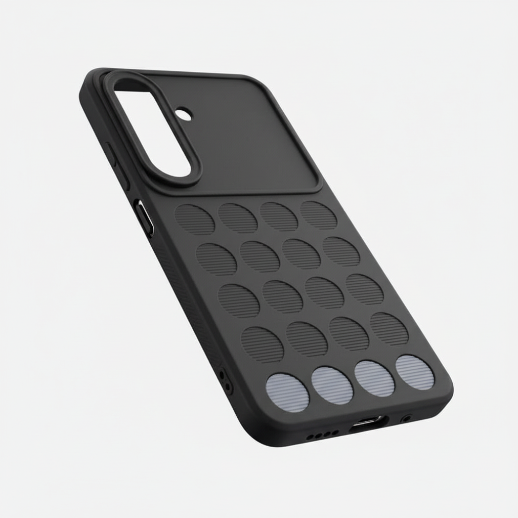 Samsung A57 Textured Grip Phone Case - Black, Blue & Grey
