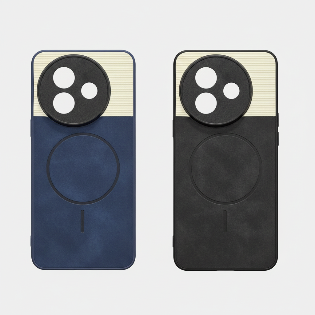 Vivo Y39 Two-Tone Circular-Ring Camera Back Case - Blue & Black
