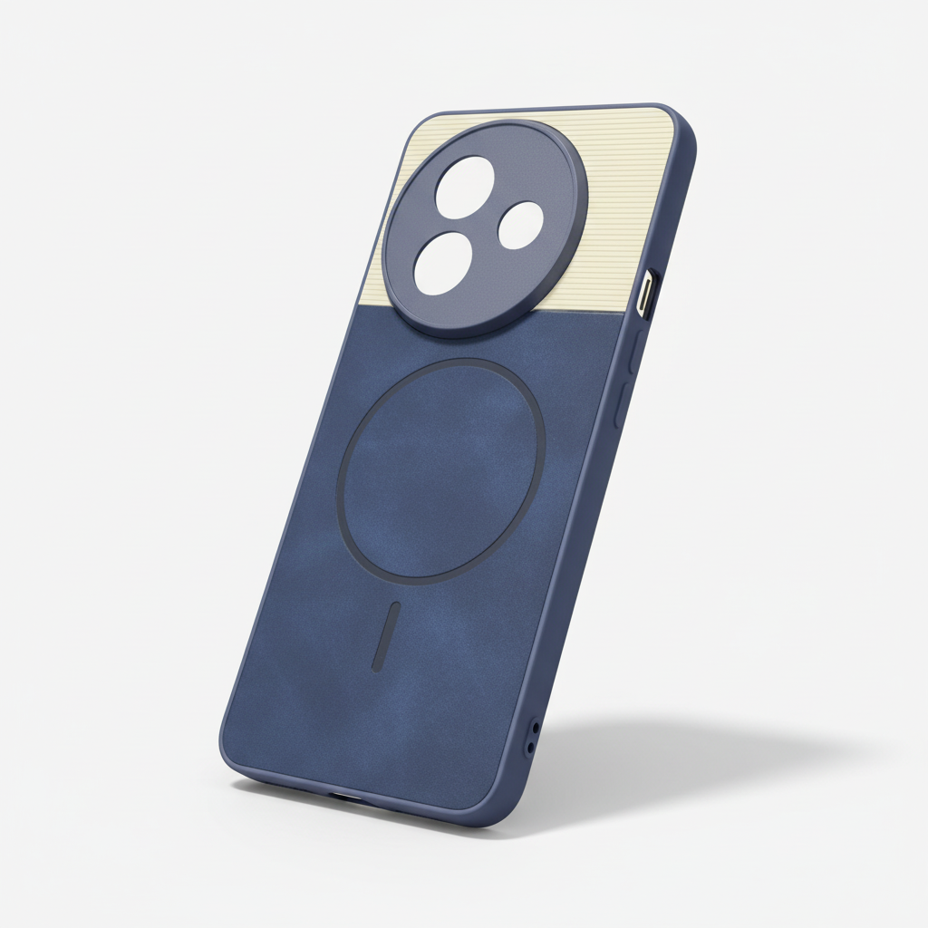 Vivo Y39 Two-Tone Circular-Ring Camera Back Case - Blue & Black