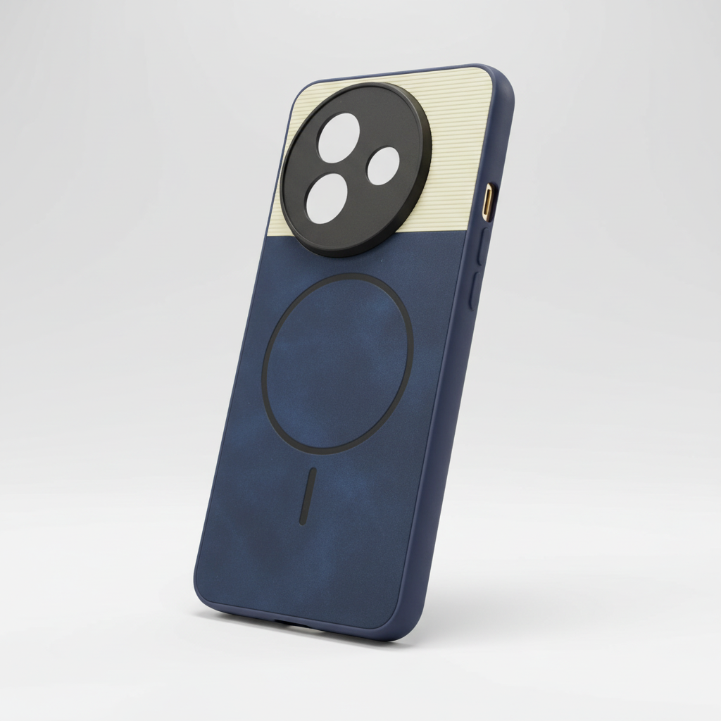 Vivo Y39 Two-Tone Circular-Ring Camera Back Case - Blue & Black