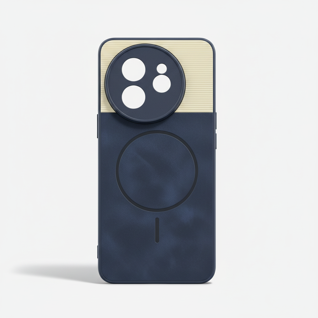 Vivo Y39 Two-Tone Circular-Ring Camera Back Case - Blue & Black