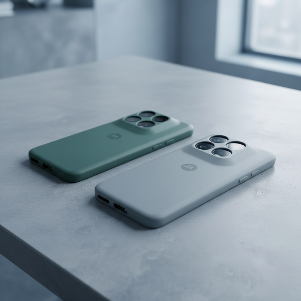 Moto Edge 70 Fusion & Moto Edge 70 Pro Matte Phone Case | Green & Light Grey