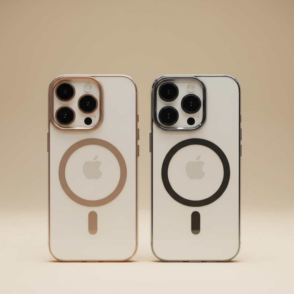 iPhone 16 Pro Transparent Magnetic Ring Case | Black & Brown