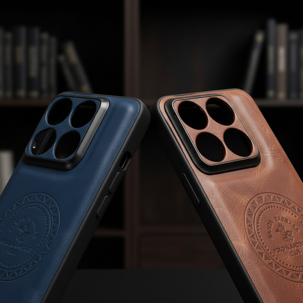 Moto Edge 70 Fusion & Moto Edge 70 Pro Embossed Leather-Texture Case | Navy Blue & Brown