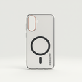 Samsung A57 Clear MagSafe-Style Phone Case - Black, Grey & Orange