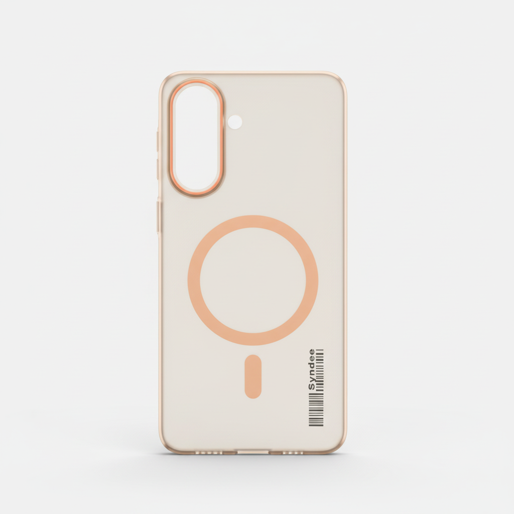 Samsung A57 Clear MagSafe-Style Phone Case - Black, Grey & Orange