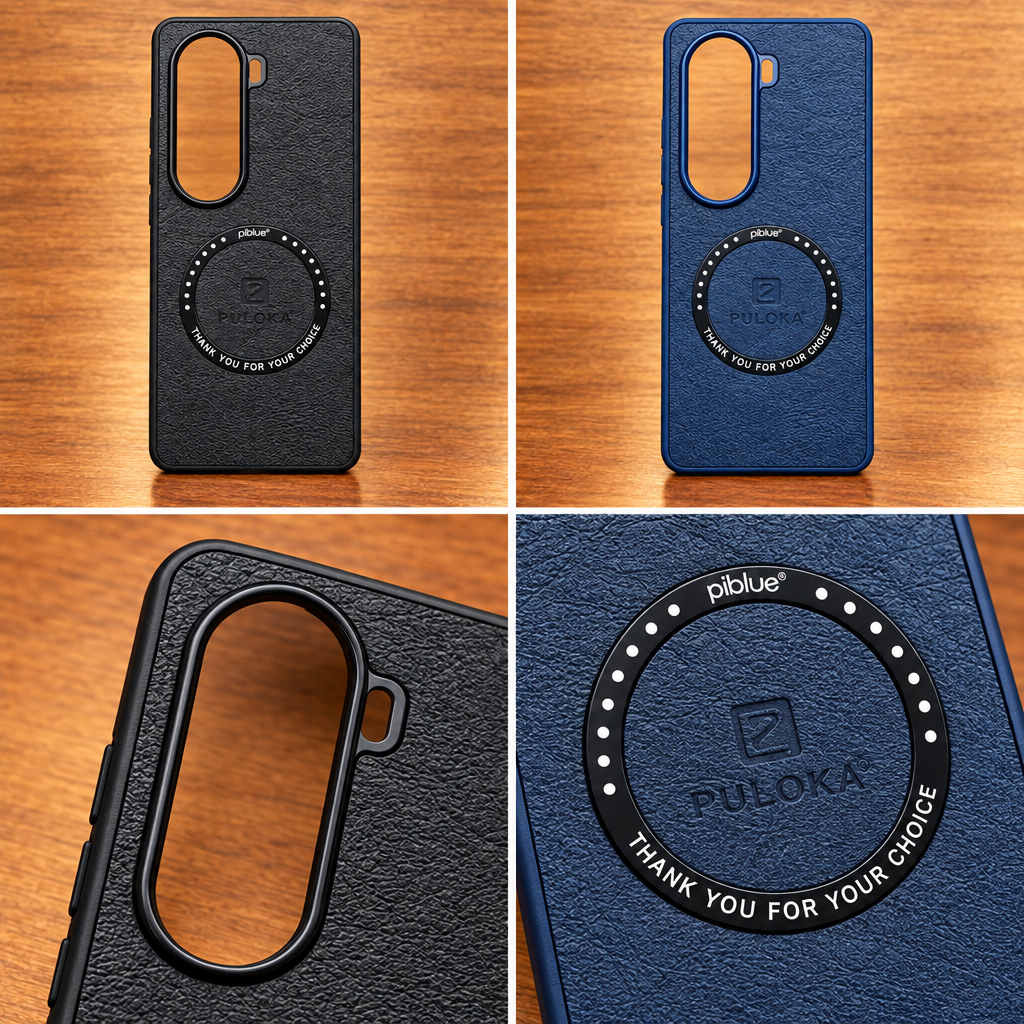 Vivo V40e PULOKA Magnetic Ring Leather Back Case