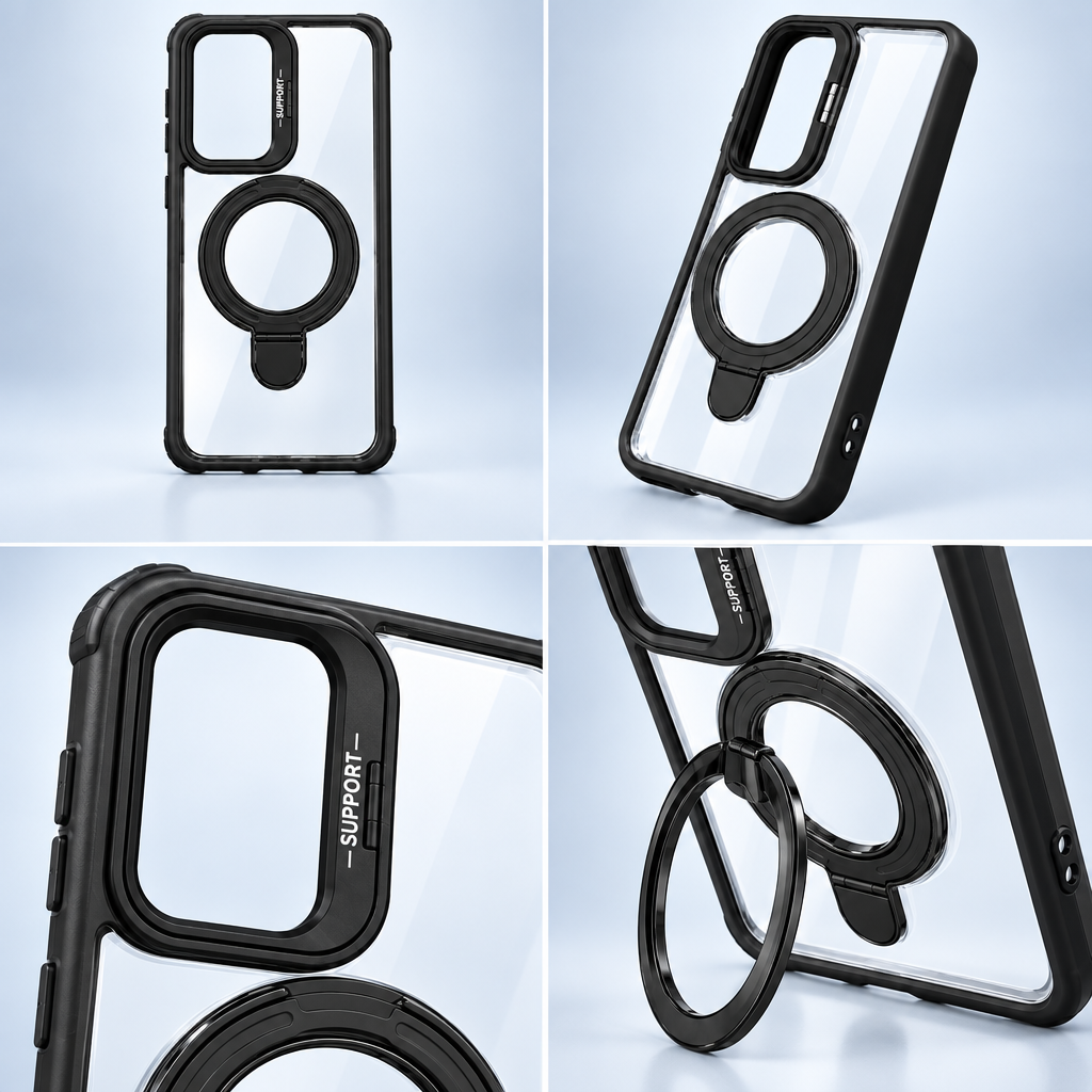 Samsung Galaxy S23 Clear Ring Kickstand Case