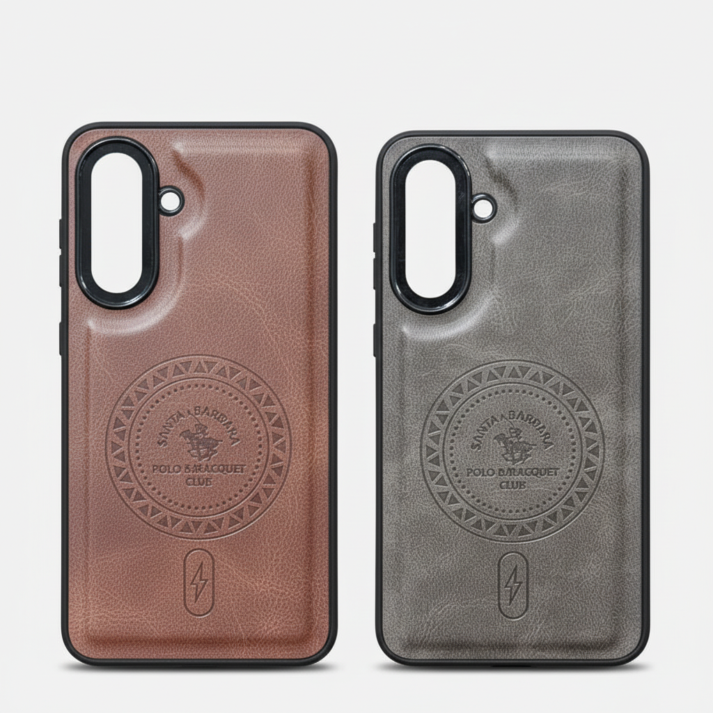 Samsung A37 Textured Embossed Phone Case - Rose Brown & Grey