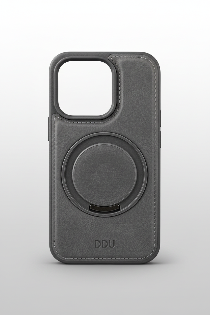 DDU iPhone 15 Pro MagSafe Leather Case with Ring Stand