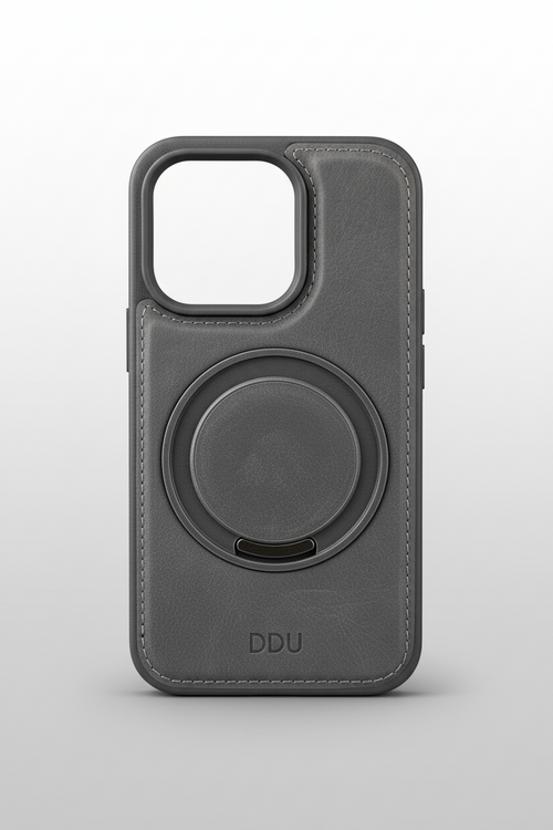 DDU iPhone 15 Pro MagSafe Leather Case with Ring Stand