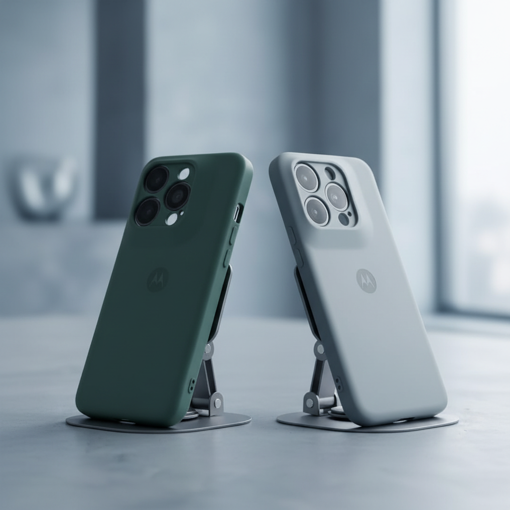 Moto Edge 70 Fusion & Moto Edge 70 Pro Matte Phone Case | Green & Light Grey