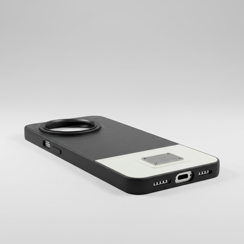 Vivo Y39 Two-Tone Camera-Ring Back Case - Grey, Orange & Black