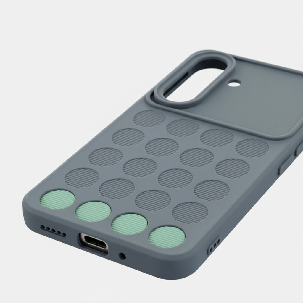 Samsung A57 Textured Grip Phone Case - Black, Blue & Grey