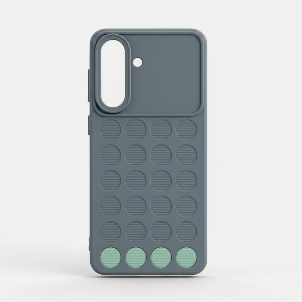 Samsung A57 Textured Grip Phone Case - Black, Blue & Grey
