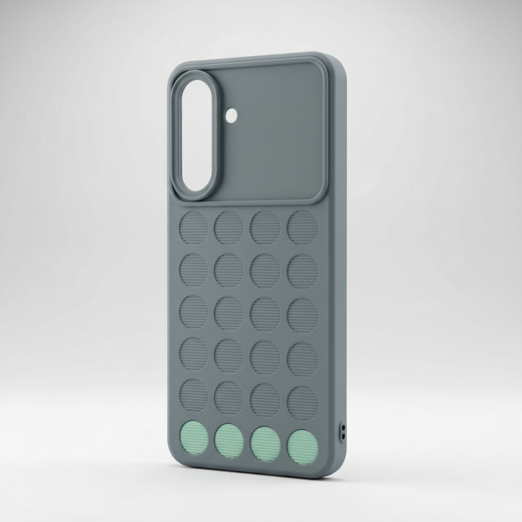 Samsung A57 Textured Grip Phone Case - Black, Blue & Grey