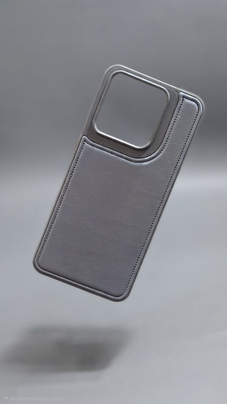 Light grey stitched leather texture Moto Edge phone case
