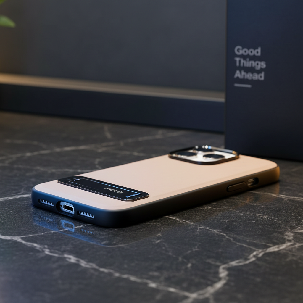 X-Level iPhone 16 Pro Beige Kickstand Phone Case