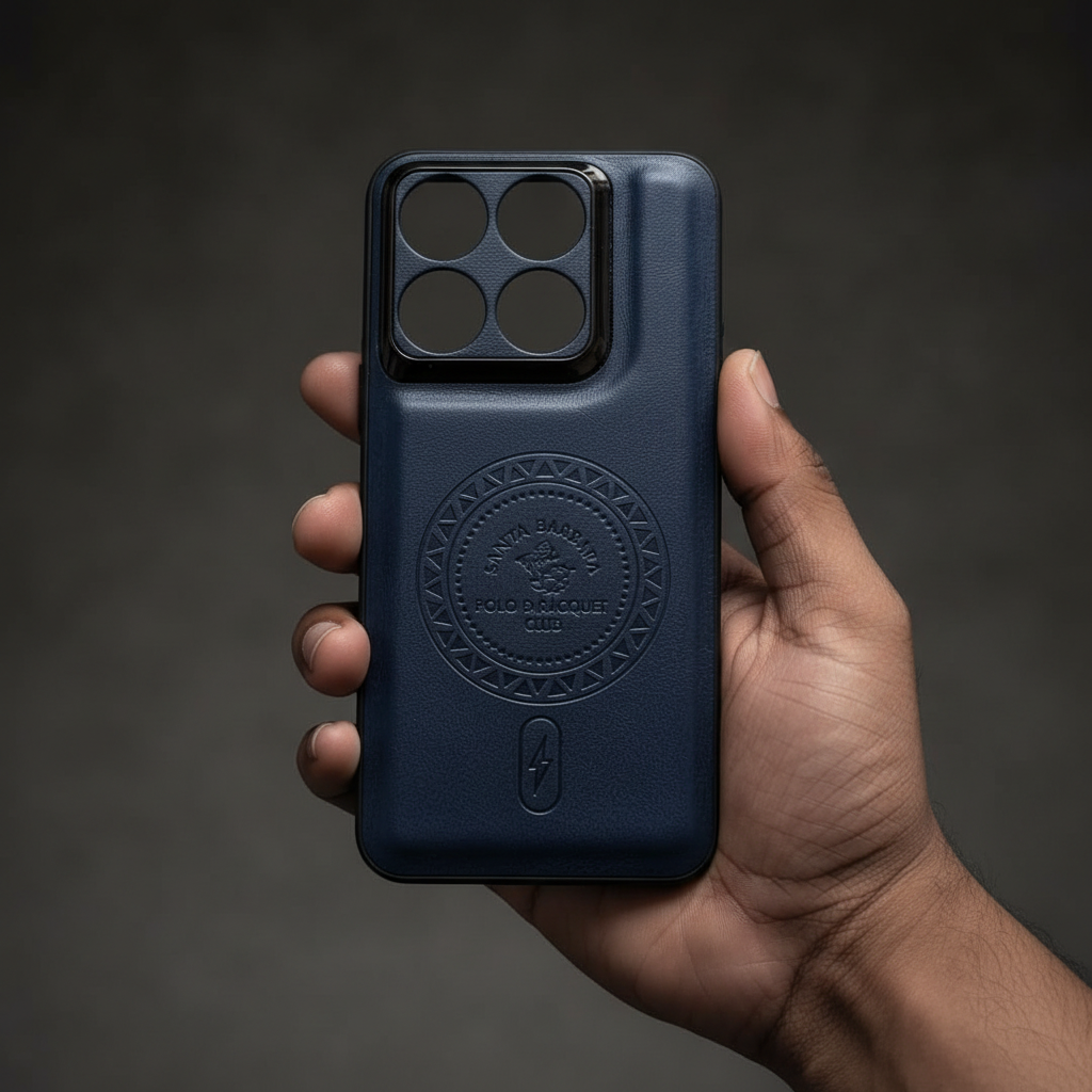 Moto Edge 70 Fusion & Moto Edge 70 Pro Embossed Leather-Texture Case | Navy Blue & Brown