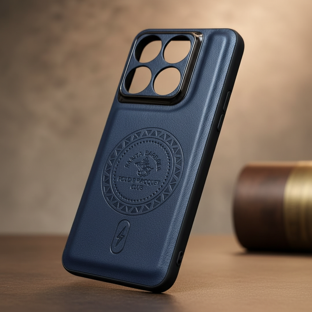Moto Edge 70 Fusion & Moto Edge 70 Pro Embossed Leather-Texture Case | Navy Blue & Brown