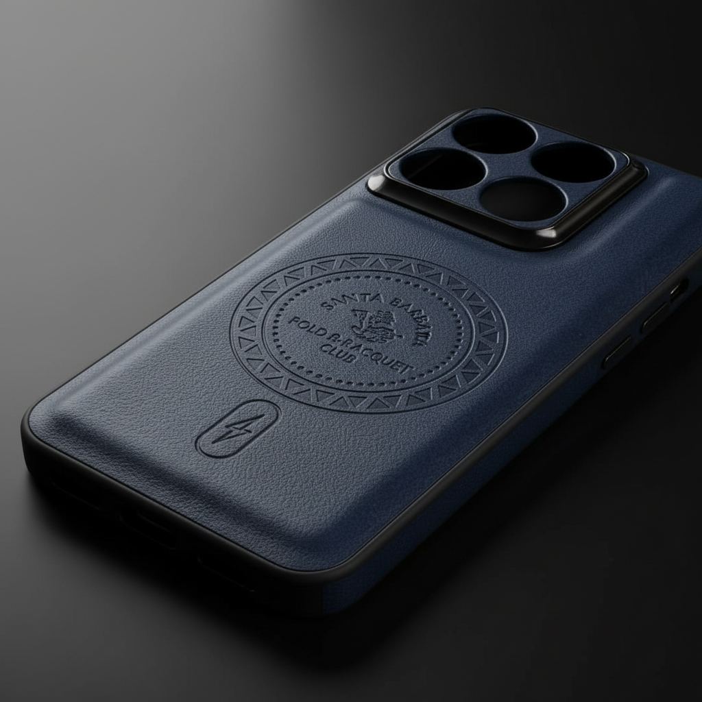 Moto Edge 70 Fusion & Moto Edge 70 Pro Embossed Leather-Texture Case | Navy Blue & Brown