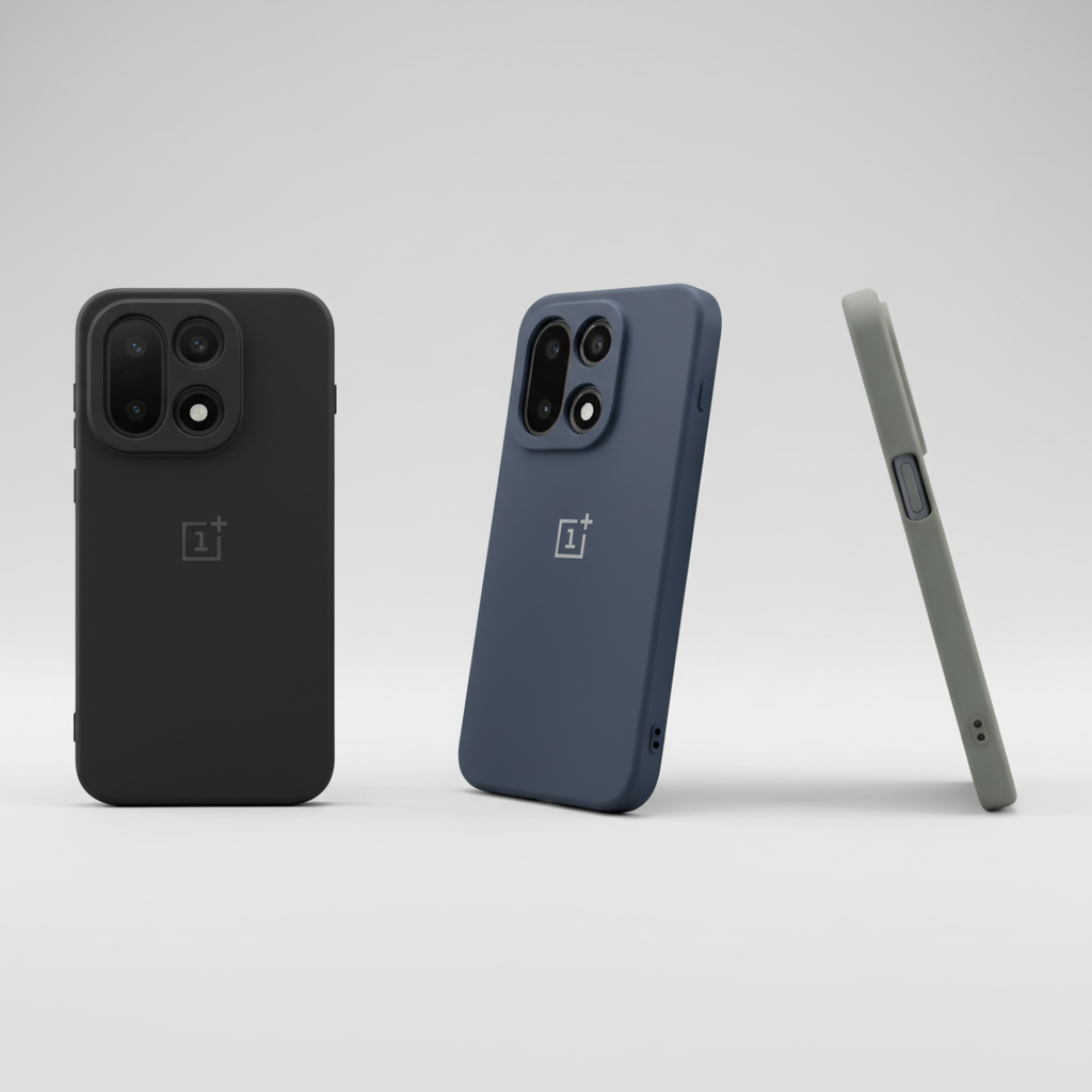 OnePlus 15 Silicone Back Case - Black, Blue & Grey