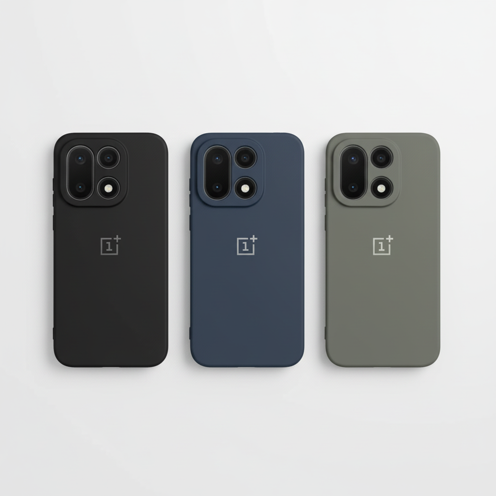 OnePlus 15 Silicone Back Case - Black, Blue & Grey