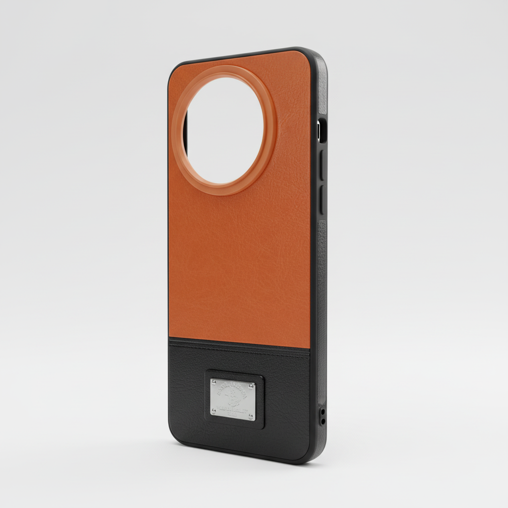 Vivo Y39 Two-Tone Camera-Ring Back Case - Grey, Orange & Black