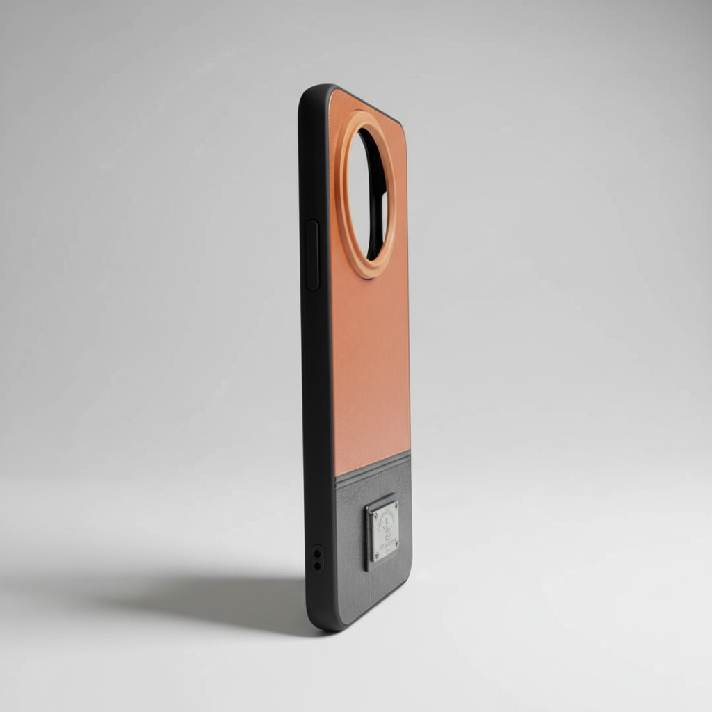 Vivo Y39 Two-Tone Camera-Ring Back Case - Grey, Orange & Black