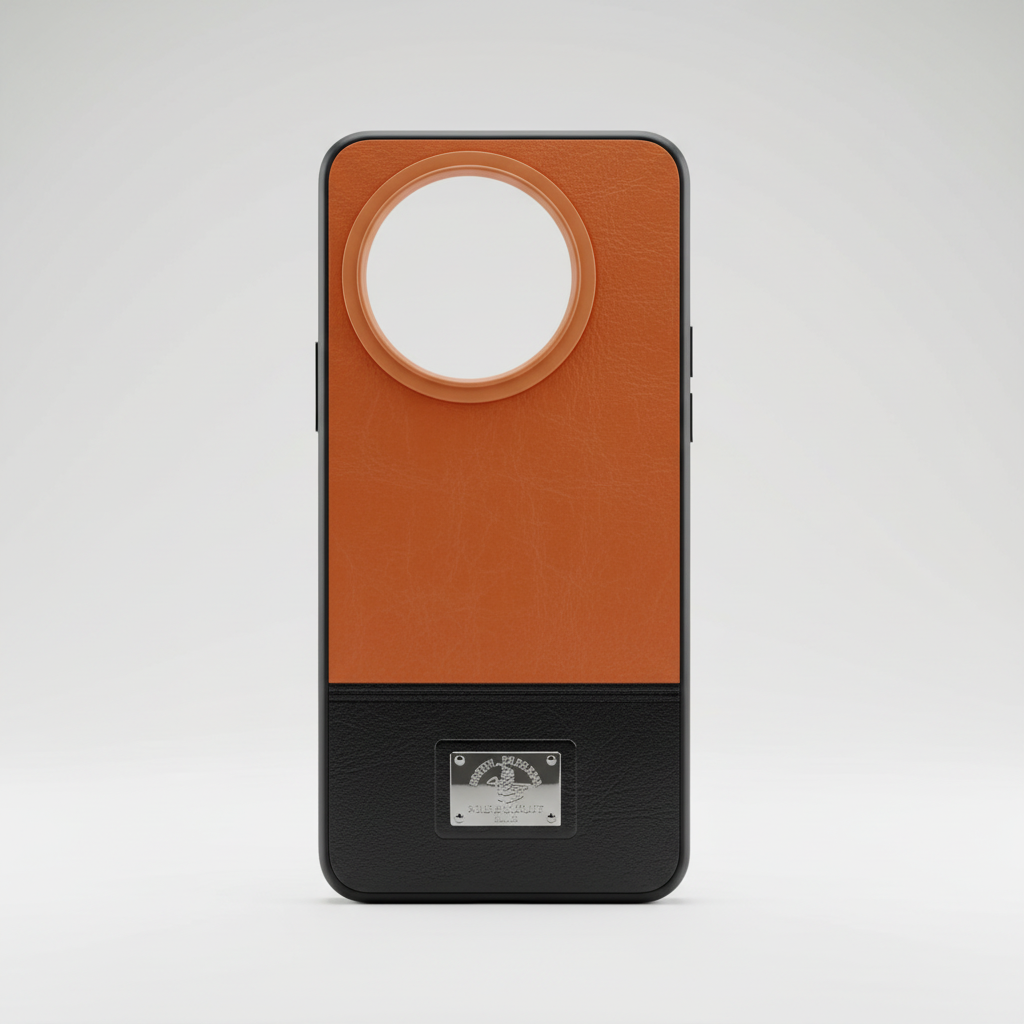 Vivo Y39 Two-Tone Camera-Ring Back Case - Grey, Orange & Black